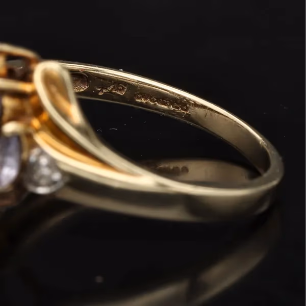 Gold Tanzanite Diamond Ring