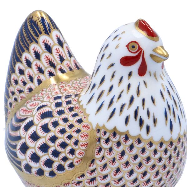 Boxed Royal Crown Derby Chicken Paperweight