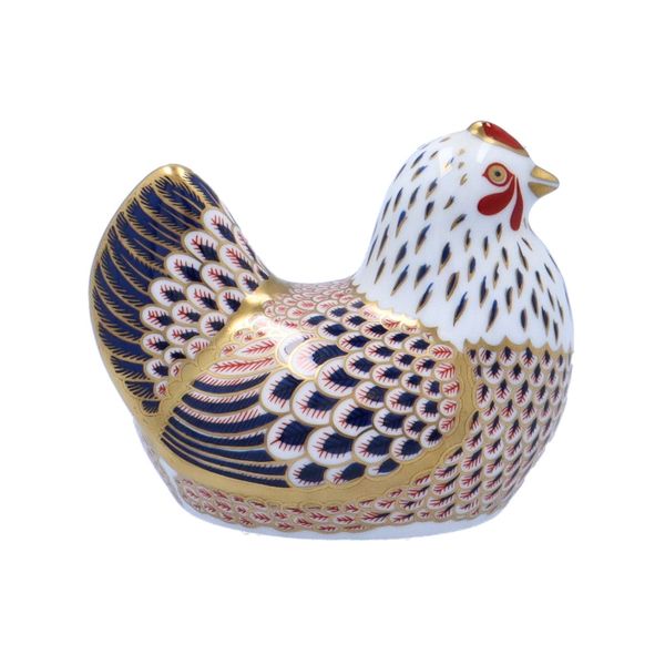 Boxed Royal Crown Derby Chicken Paperweight
