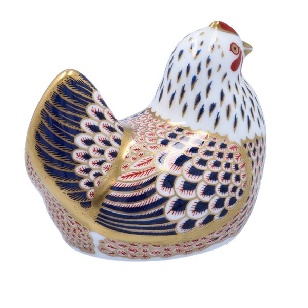 Boxed Royal Crown Derby Chicken Paperweight