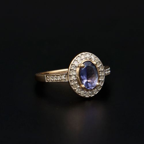 9ct Gold Tanzanite and Diamond Ring image-1