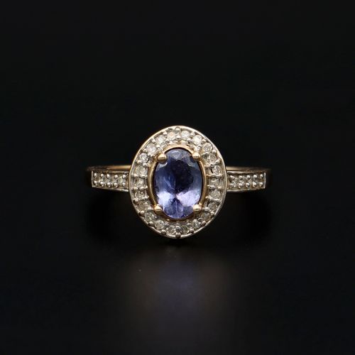 9ct Gold Tanzanite and Diamond Ring image-2