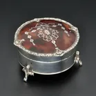 Silver & Pique Tortoiseshell Jewellery Box