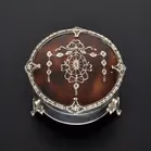 Silver & Pique Tortoiseshell Jewellery Box
