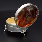 Silver & Pique Tortoiseshell Jewellery Box
