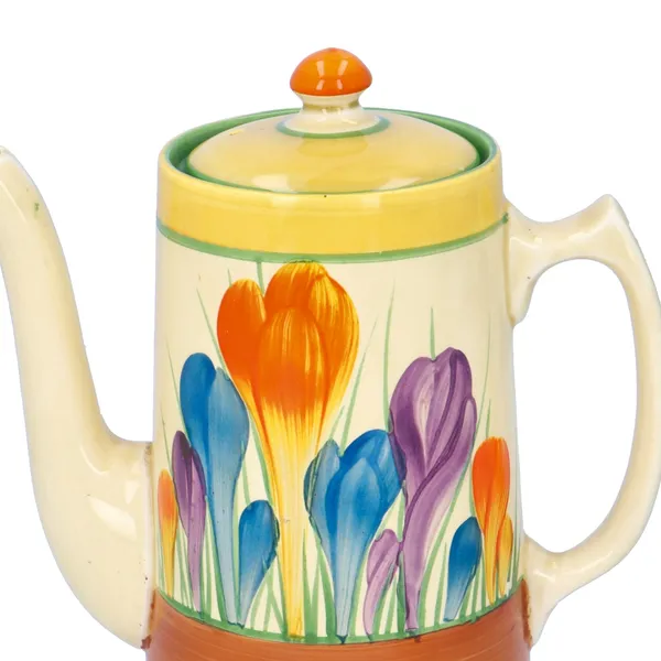 Clarice Cliff "Crocus" Coffee Pot