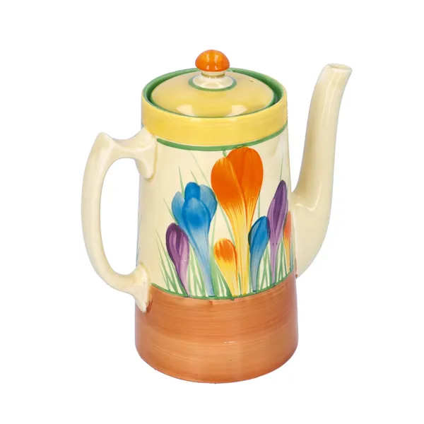 Clarice Cliff "Crocus" Coffee Pot
