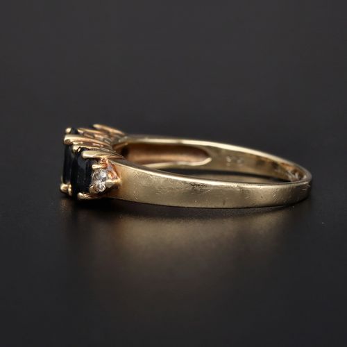 9ct Gold Sapphire and Diamond Ring image-3