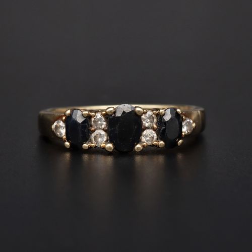 9ct Gold Sapphire and Diamond Ring image-2