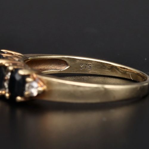 9ct Gold Sapphire and Diamond Ring image-4