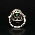 18ct White Gold Art Deco Emerald and Diamond Ring