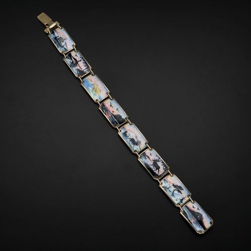 Scandinavian Silver and Enamel Bracelet image-1