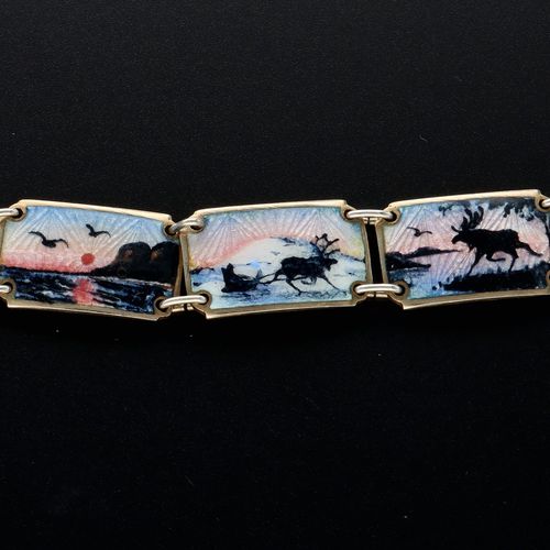 Scandinavian Silver and Enamel Bracelet image-5