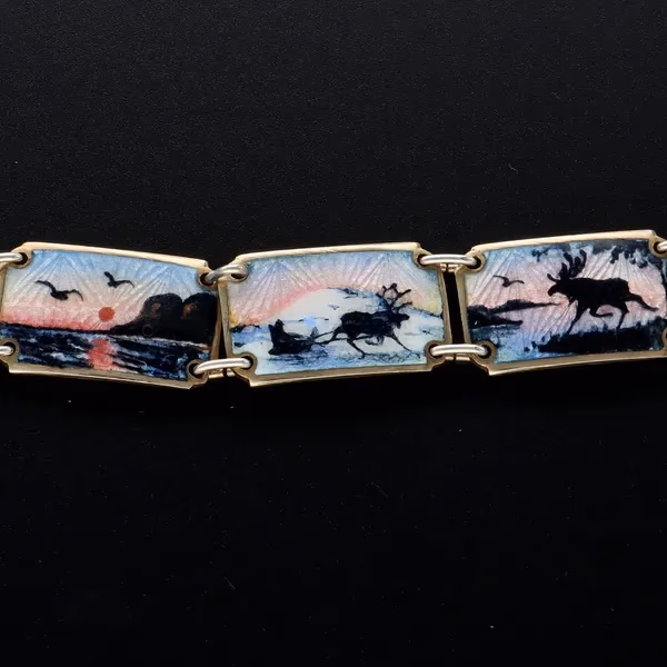 Scandinavian Silver and Enamel Bracelet