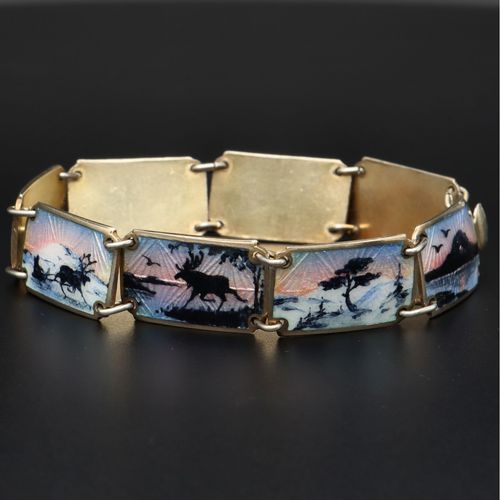 Scandinavian Silver and Enamel Bracelet image-3