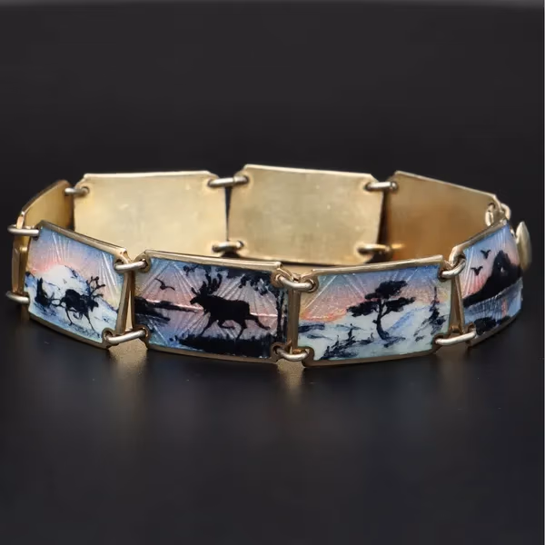 Scandinavian Silver and Enamel Bracelet