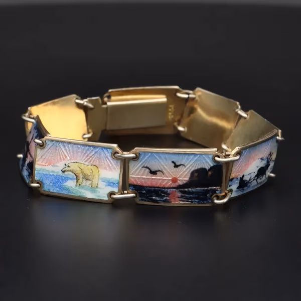 Scandinavian Silver and Enamel Bracelet