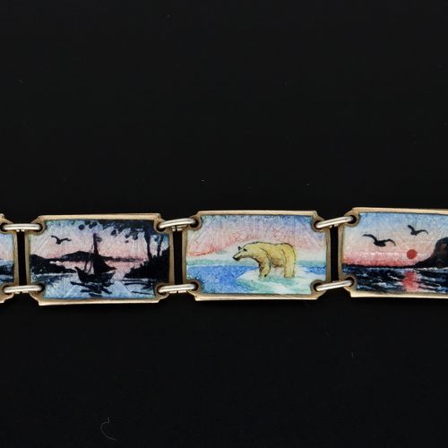 Scandinavian Silver and Enamel Bracelet image-4