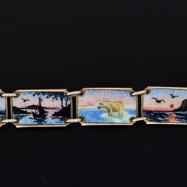 Scandinavian Silver and Enamel Bracelet