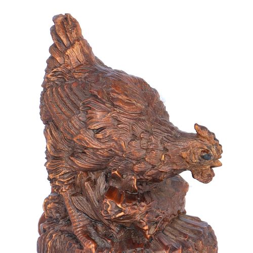 Carved Wooden Cockerel Figure image-2