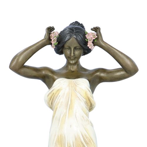 Cold Painted Bronze Lady Figurine image-2