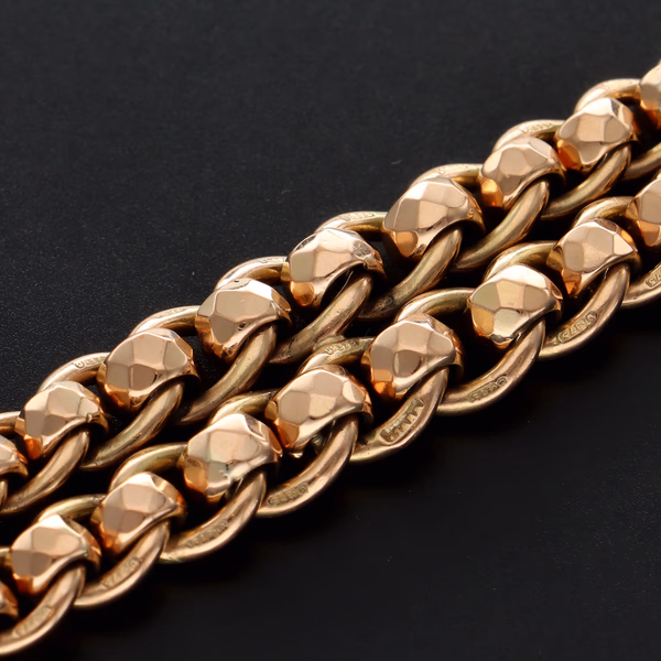 9ct Rose Gold Graduating Rollerball Bracelet