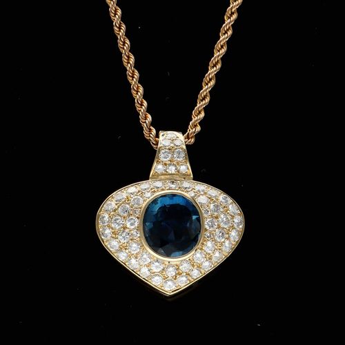 Sapphire and Diamond Pendant image-2