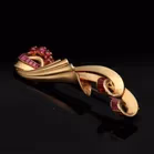 Vintage 18ct Gold Ruby Brooch
