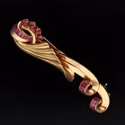 Vintage 18ct Gold Ruby Brooch