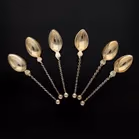 Marius Hammer Silver Gilt Twist Handle Spoons