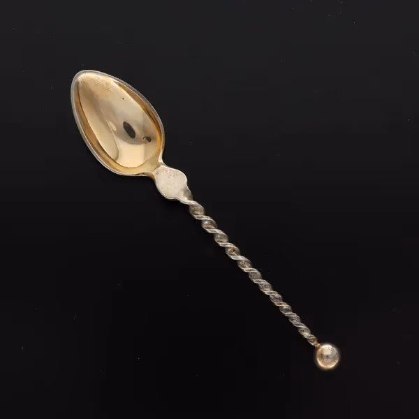 Marius Hammer Silver Gilt Twist Handle Spoons