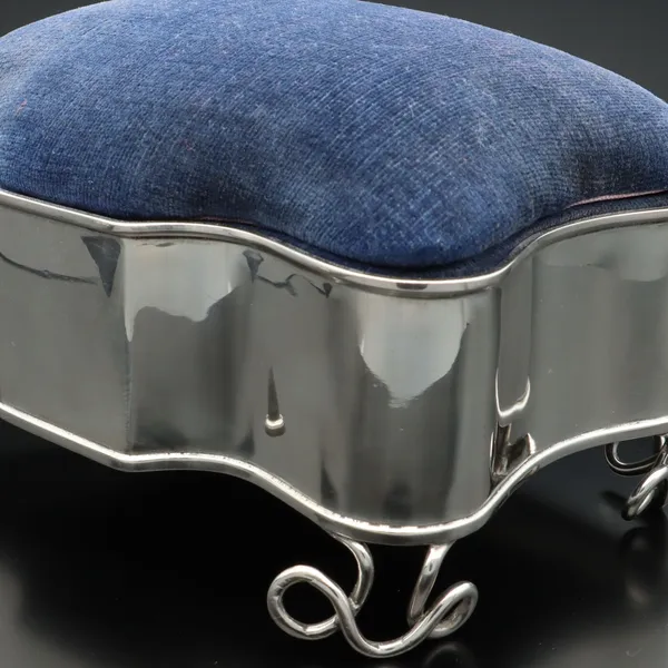 Silver Velvet Topped Jewellery Casket