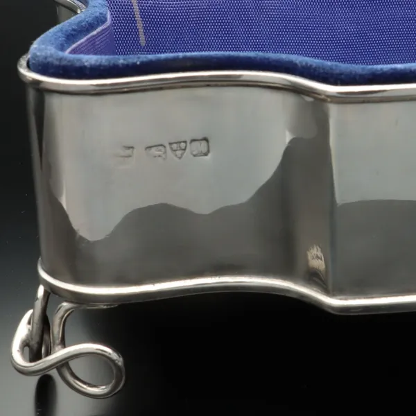 Silver Velvet Topped Jewellery Casket