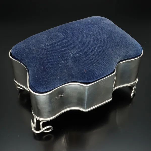 Silver Velvet Topped Jewellery Casket