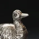 Pair of Edwardian Silver Mallard Pepperettes