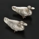 Pair of Edwardian Silver Mallard Pepperettes