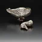 Pair of Edwardian Silver Mallard Pepperettes