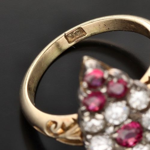 Antique 18ct Gold Ruby and Diamond Ring image-5