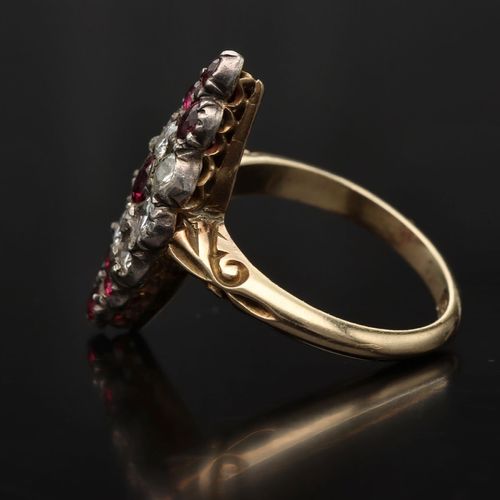 Antique 18ct Gold Ruby and Diamond Ring image-3