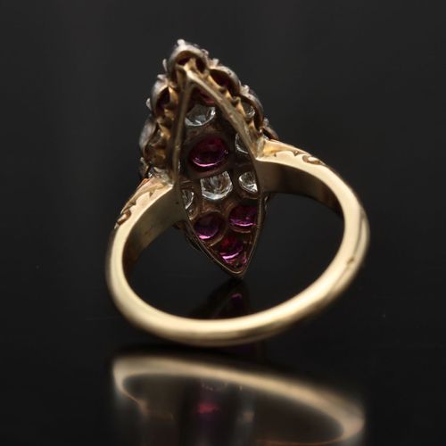 Antique 18ct Gold Ruby and Diamond Ring image-4