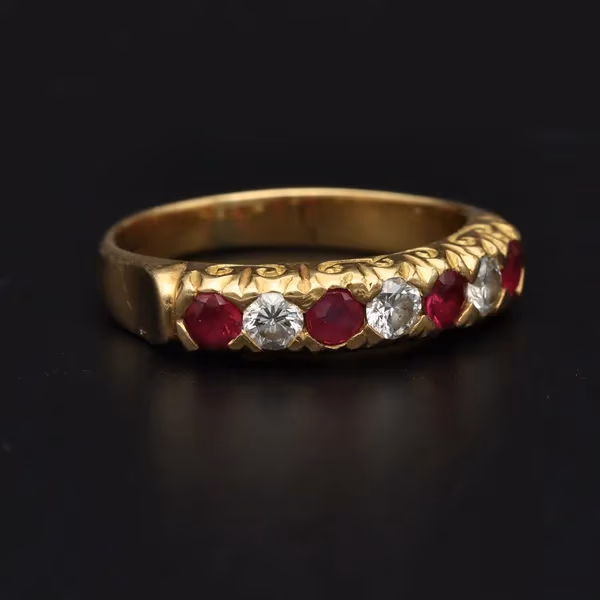 18ct Gold Ruby and Diamond Ring