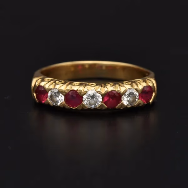 18ct Gold Ruby and Diamond Ring