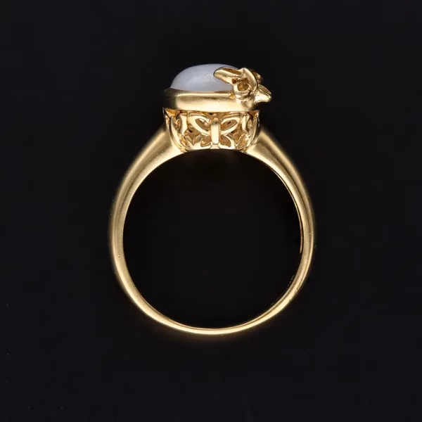 Vintage 9ct Gold and Lace Agate Ring