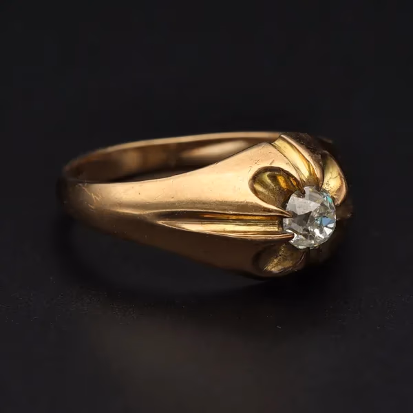 9ct Gold Gents Diamond Solitaire Ring