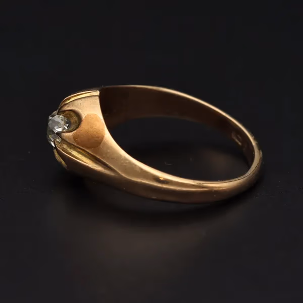 9ct Gold Gents Diamond Solitaire Ring