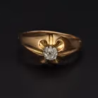 9ct Gold Gents Diamond Solitaire Ring