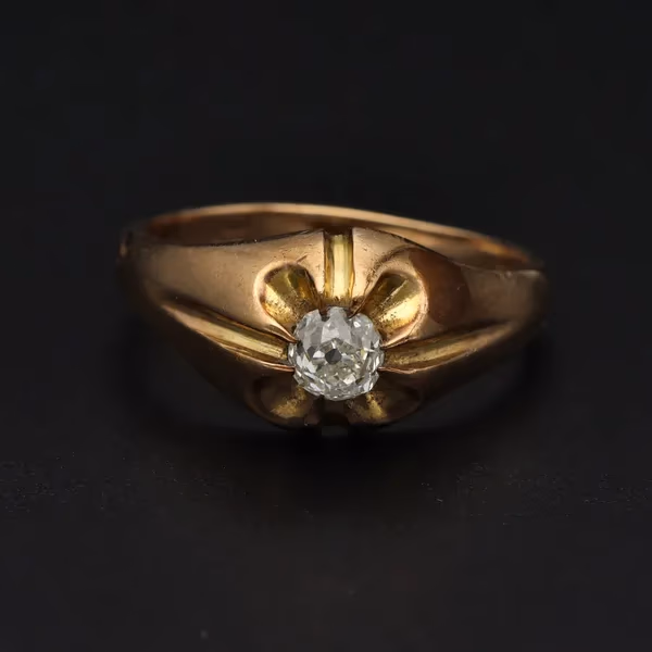 9ct Gold Gents Diamond Solitaire Ring