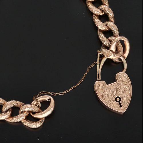 Victorian 9ct Rose Gold Engraved Bracelet image-6