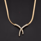 9ct Yellow Gold 'Kiss' Diamond Pendant Necklace