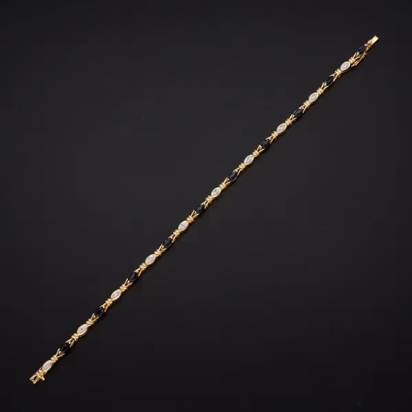 9ct Gold Sapphire and Diamond Bracelet